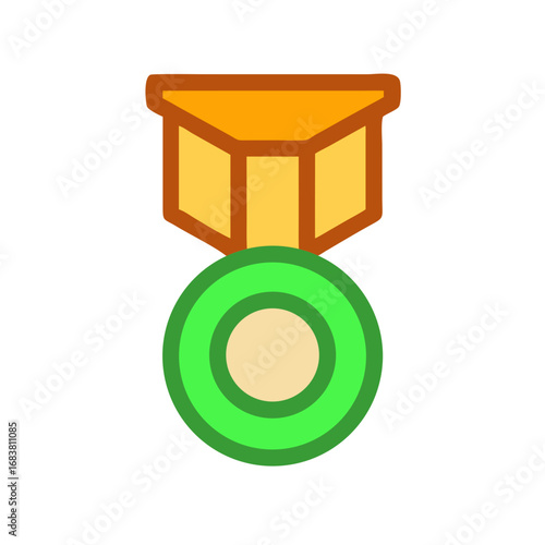 Simplified medal design illustration on black background for decoration