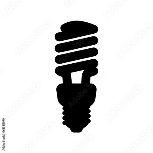 Compact Fluorescent Light Bulb Silhouette for Energy Efficiency and Sustainable Lighting