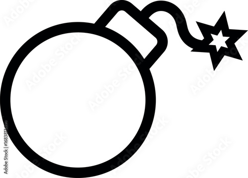 Bomb icon in black and white