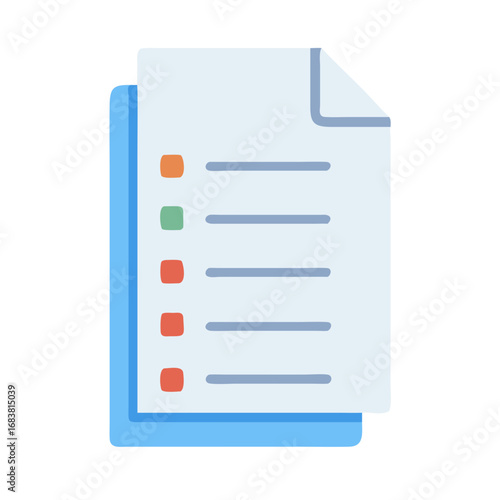 Flat style checklist or document icon for task management