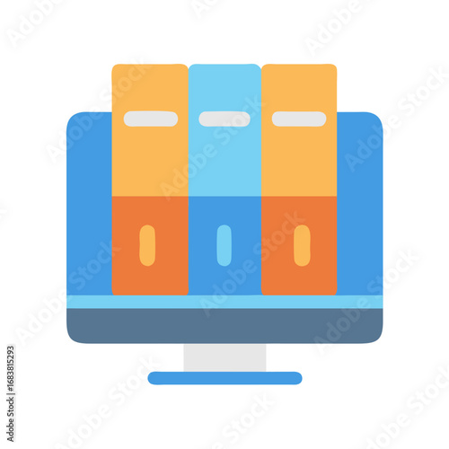 Free Download Abstract monitor displaying organized data server or database files - GFXLoad