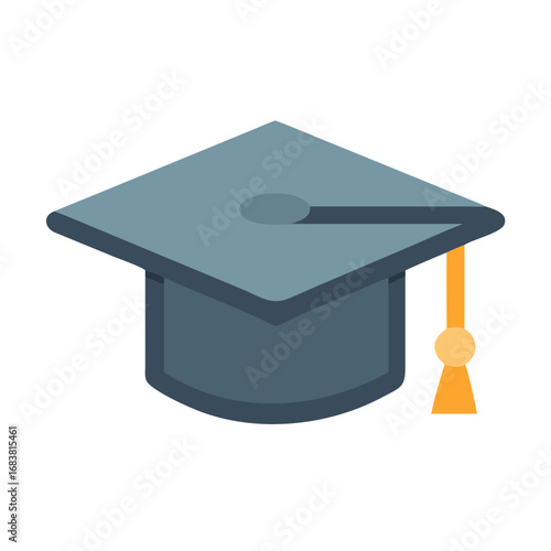 Illustration of graduation cap on black background for educational use