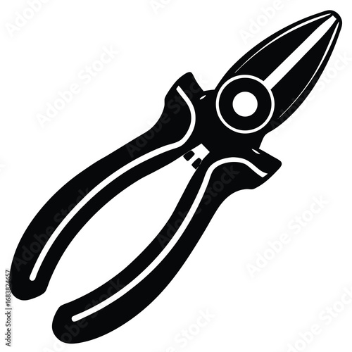Red and silver metal wire cutters isolated on a white background, resembling pliers and shears for work and repair