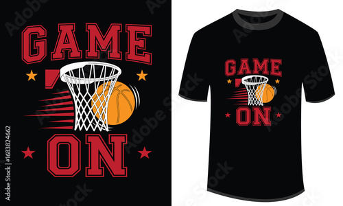 Game On Basketball Slam Dunk Typography T Shirt Design for Sports Lovers