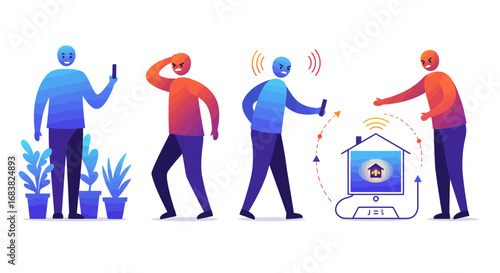 Gradient characters in smart home technology interaction concept