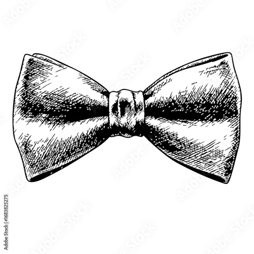 Vintage sketch of a classic bow tie in detailed illustration  
