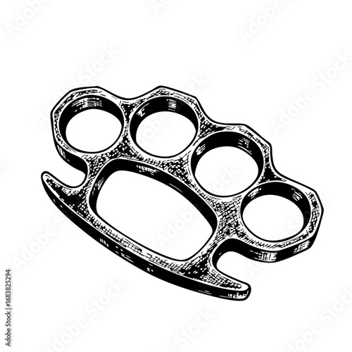 Vintage sketch of brass knuckles illustration  