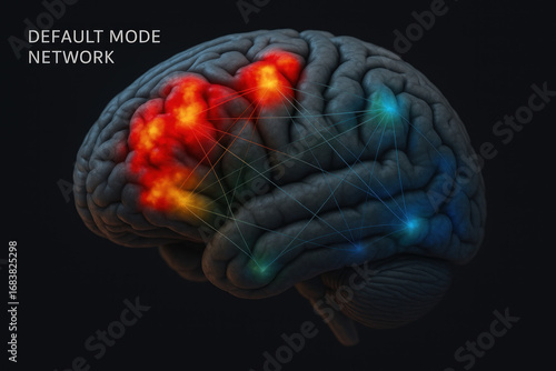 Default Mode Network in Human Brain - Illustration of brain activity [Illustration]