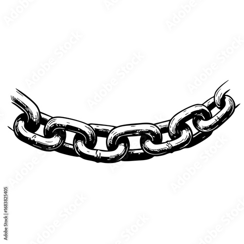 Vintage sketch of a detailed chain illustration  