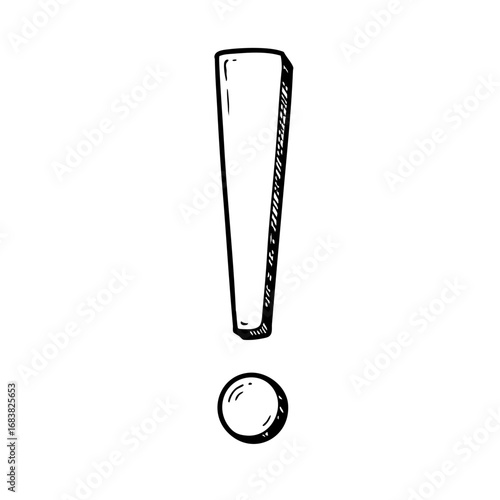 Vintage sketch of an exclamation mark and dot  