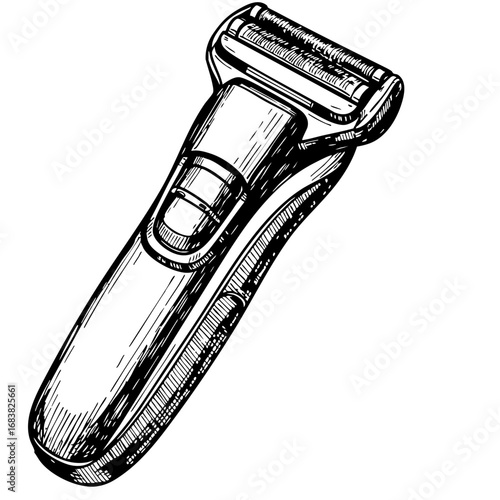 Vintage sketch of an electric razor  