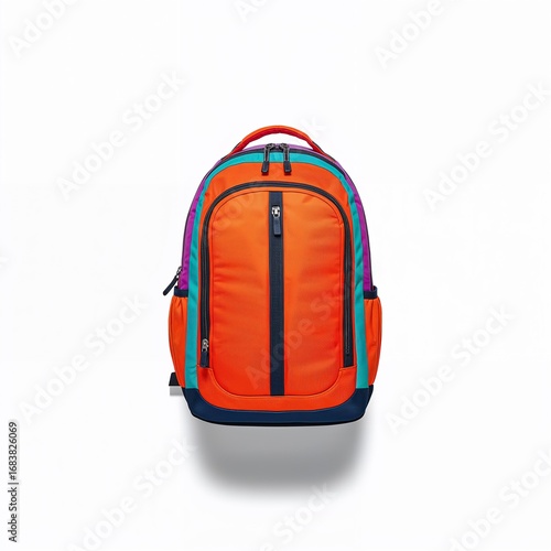 red backpack isolated on white