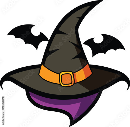 Witch Hat With Bat Wings Attached