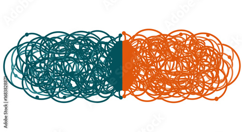 Concept of chaos and order in a symmetrical abstract wireframe design