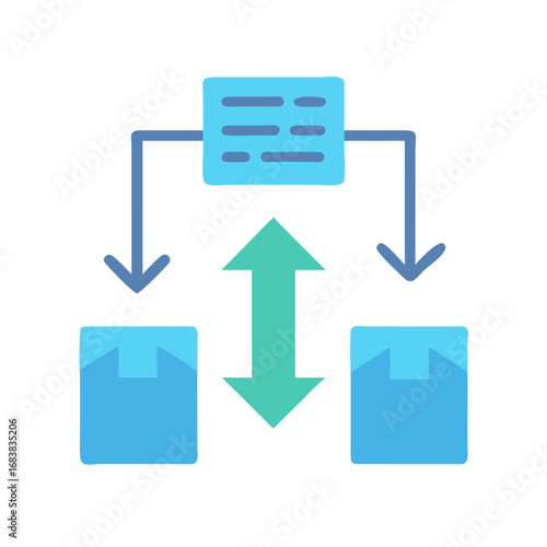Shipping process diagram illustrating inbound outbound logistics and exchange