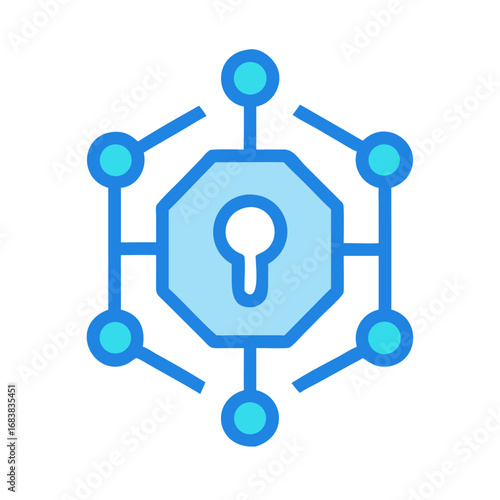 Connected network security icon representing data protection and technology