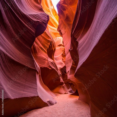 Stunning sandstone slot canyon, vibrant colors