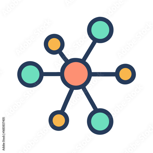 Network connection symbol representing communication and data exchange