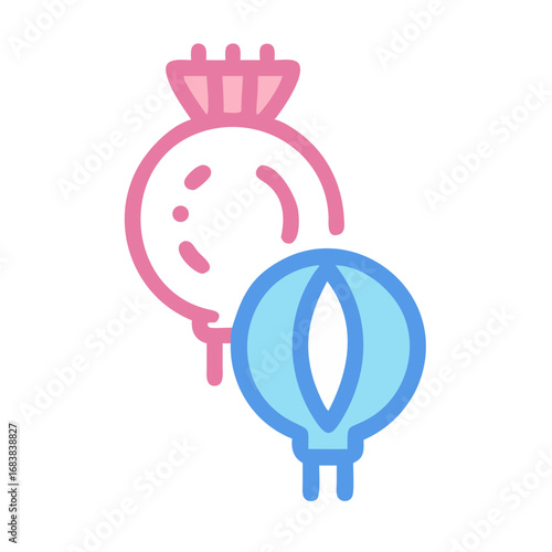 Stylized poppy seed head illustration against a black background