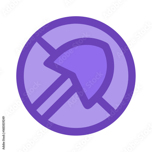 No sunbathing sign icon prohibiting beach umbrella usage