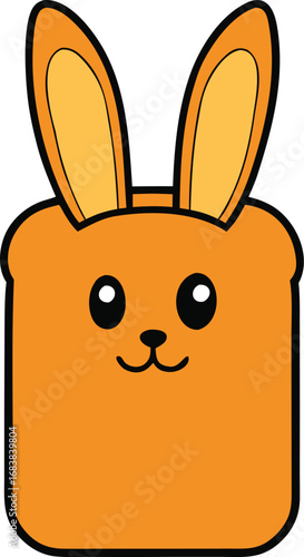Cute cartoon bunny chow food dish vector illustration scalable eps transparent background