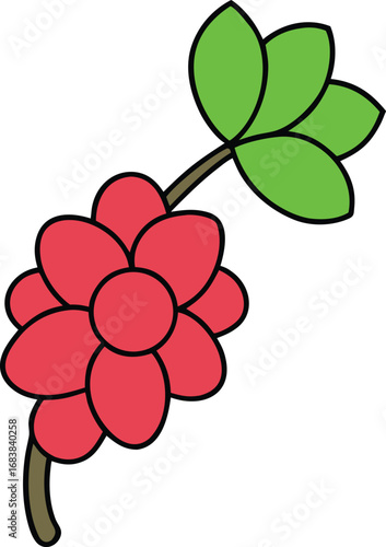 Coral vine fruit cluster vector illustration scalable eps for design projects transparent background