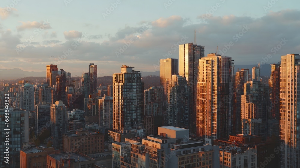 Fototapeta premium Vancouver City Sunset Skyline