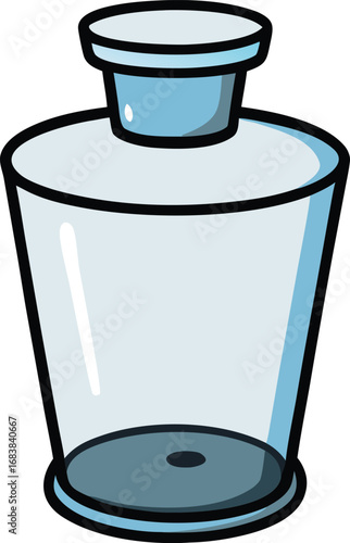 Empty glass inkwell illustration versatile vector graphic for creative projects transparent background