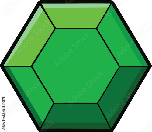 Elegant green emerald brooch vector illustration scalable eps file for luxury design transparent background