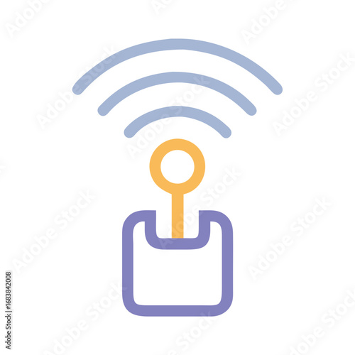 Wireless communication icon isolated on black background illustration design