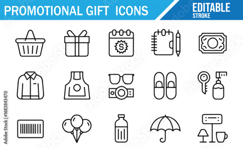 Editable Icons for Promotional Marketing Gifts and Corporate Branding