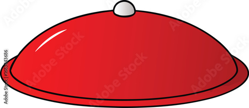 Red enamel serving dish with lid vector illustration for culinary designs transparent background