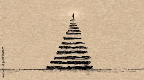 Wallpaper Mural Journey of self-improvement on a minimalistic stairway path to growth Torontodigital.ca