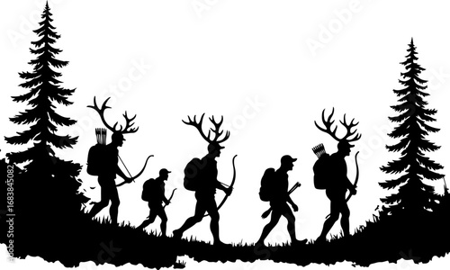 Deer Hunter Hybrid Wilderness Silhouette Set"