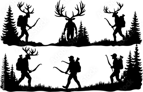 Deer Hunter Hybrid Wilderness Silhouette Set"