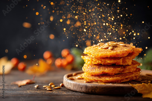 Wallpaper Mural Golden pancakes are stacked high Torontodigital.ca