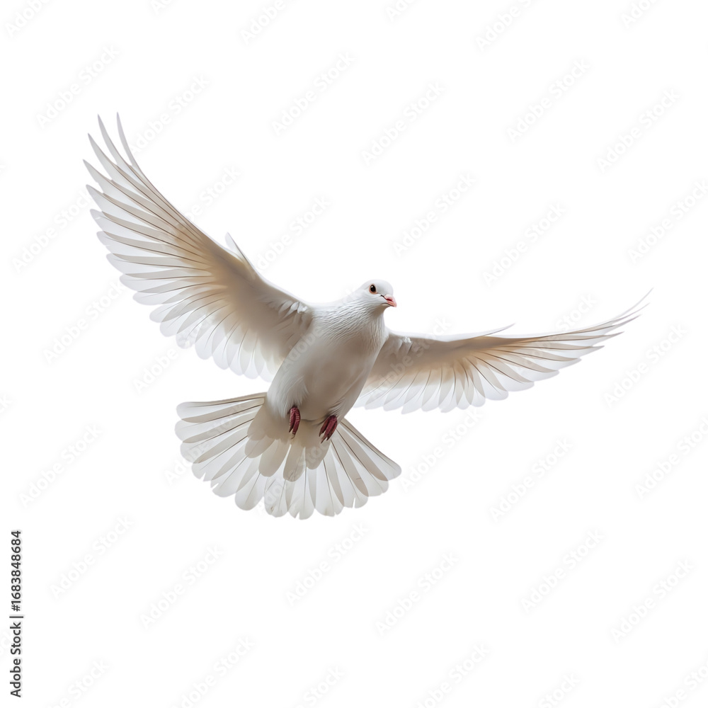 Fototapeta premium Dove in flight isolated on transparent background