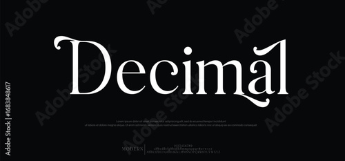 Decimal Elegant Font Uppercase Lowercase and Number. Classic Lettering Minimal Fashion Designs. Typography modern serif fonts regular decorative vintage concept. vector illustration