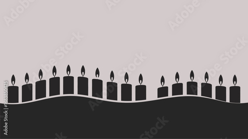 Elegant line of burning candles creates a warm, inviting atmosphere for any celebration or moment of reflection