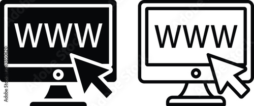 Website icon on monitor with cursor