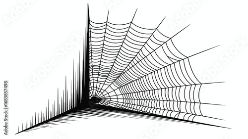 Intricate black spiderweb design captures delicate beauty and natural artistry