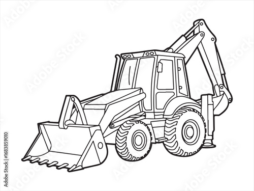 Construction Equipment Digging Earth on Construction Ground