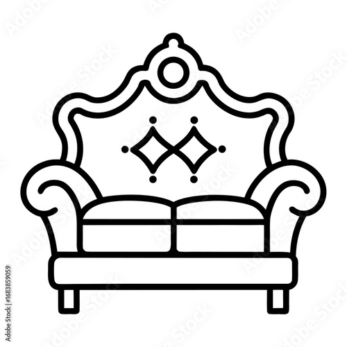 vector illustration of golden sofa