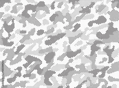 Abstract halftone background. Military camouflage effect dot seamless pattern texture. Dotted background as design element.