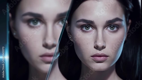 Wallpaper Mural Concept video of AI program manipulating and swapping faces in video. Torontodigital.ca