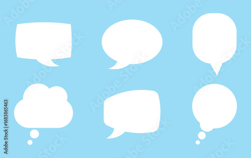Chat glyph icon. Message icon set. Speech bubble sign. Chat message glyph icon. Conversation symbol. Speech bubble icon set. Stock vector illustration.
