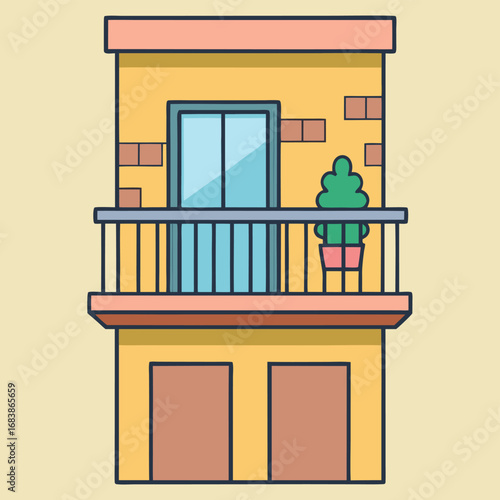 minimal flat vector apartment balcony.eps