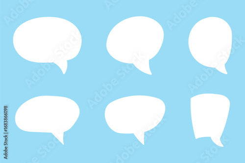 Speech bubble, speech balloon, chat bubble line art icon for apps and websites. Set of speech bubble, comic sticker, chat box and empty social media message balloon silhouette or communication network