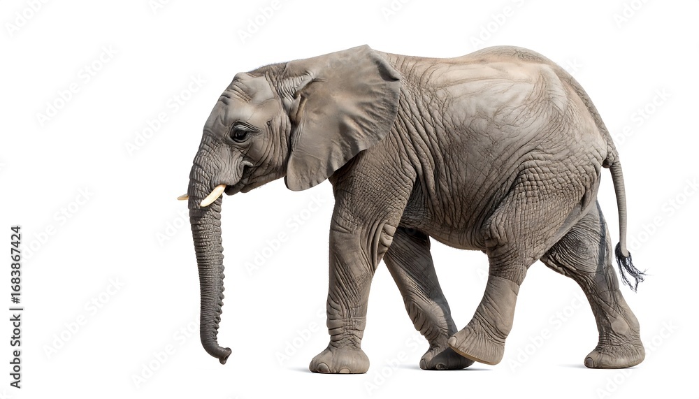 Obraz premium African elephant walking profile