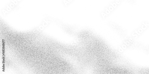 Dusty halftone grain texture with faded vignette and soft pixel noise. Subtle monochrome gradient blend, retro photocopy effect, vector illustration